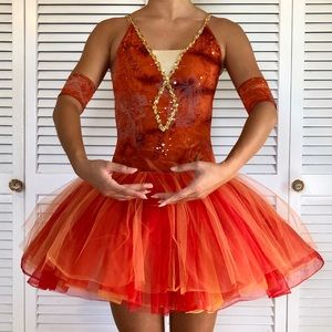 Beautiful Deep Orange Romantic Ballerina Tutu